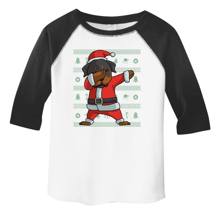 Dabbing Rottweiler Gift Funny Christmas Gift Toddler Fine Jersey T-Shirt