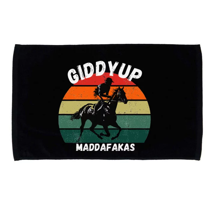 Derby Race Horse Funny Design Giddy Up Madafakas Microfiber Hand Towel