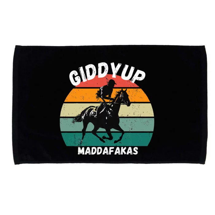 Derby Race Horse Funny Design Giddy Up Madafakas Microfiber Hand Towel