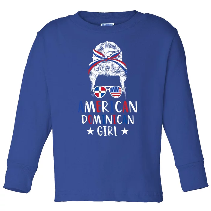 Dominican Republic Half Dominican Half American Gift Toddler Long Sleeve Shirt