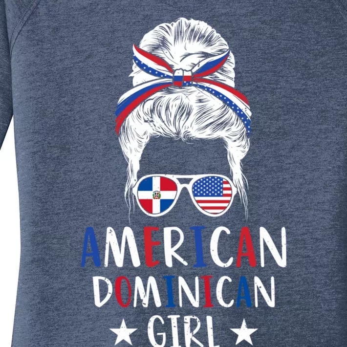 Dominican Republic Half Dominican Half American Gift Women's Perfect Tri Tunic Long Sleeve Shirt