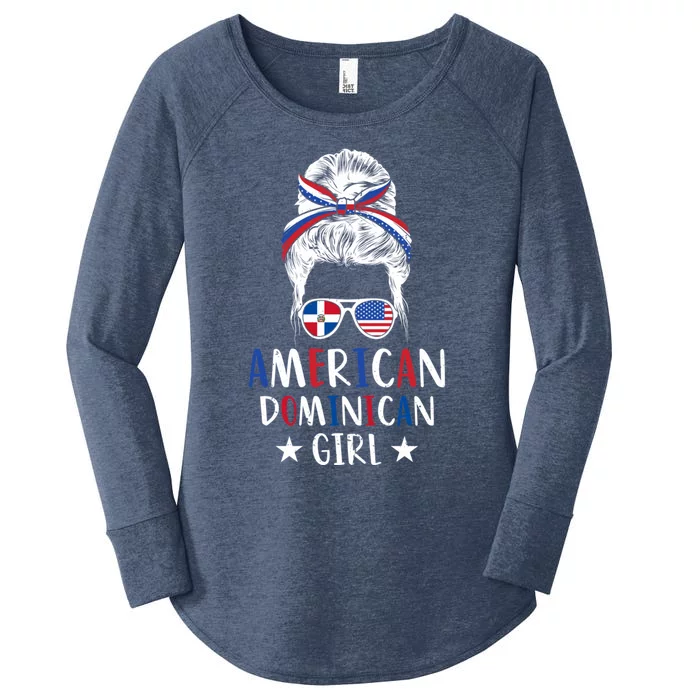 Dominican Republic Half Dominican Half American Gift Women's Perfect Tri Tunic Long Sleeve Shirt