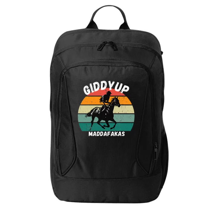 Derby Race Horse Funny Design Giddy Up Madafakas City Backpack