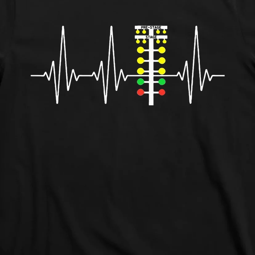 Drag Racer Heartbeat Drag Racing Race Track Light Tree T-Shirt