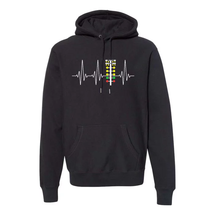 Drag Racer Heartbeat Drag Racing Race Track Light Tree Premium Hoodie