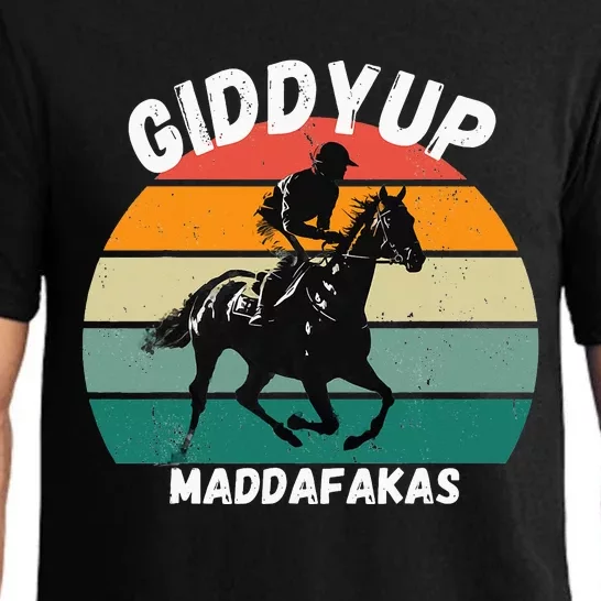 Derby Race Horse Design Giddy Up Madafakas Pajama Set