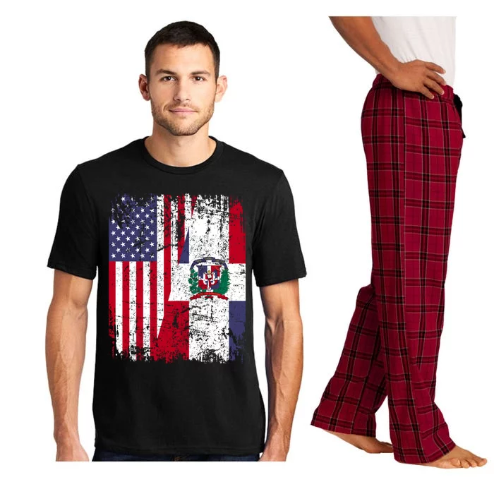 Dominican Roots Half American Flag Dominican Flag Gift Pajama Set