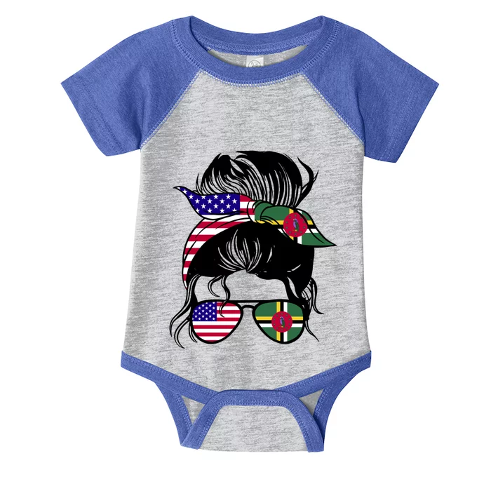 Dominicana Roots Half American And Half Dominican Gift Infant Baby Jersey Bodysuit