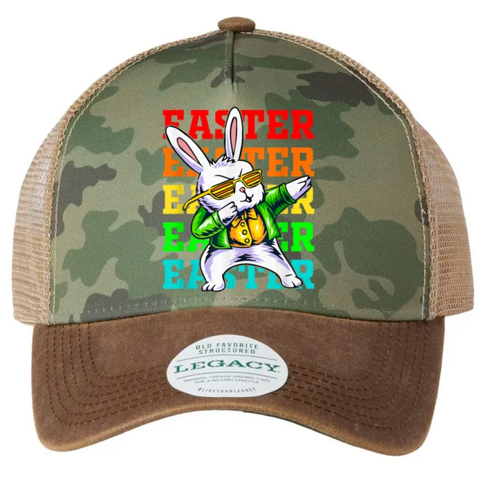 Dabbing Rabbit Happy Easter Day Colorful Dab Legacy Tie Dye Trucker Hat