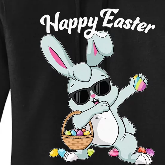 Dabbing Rabbit Happy Easter Day Eggs Dab Women's Pullover Hoodie