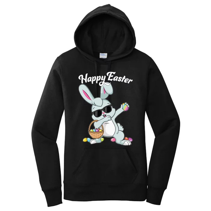 Dabbing Rabbit Happy Easter Day Eggs Dab Women's Pullover Hoodie