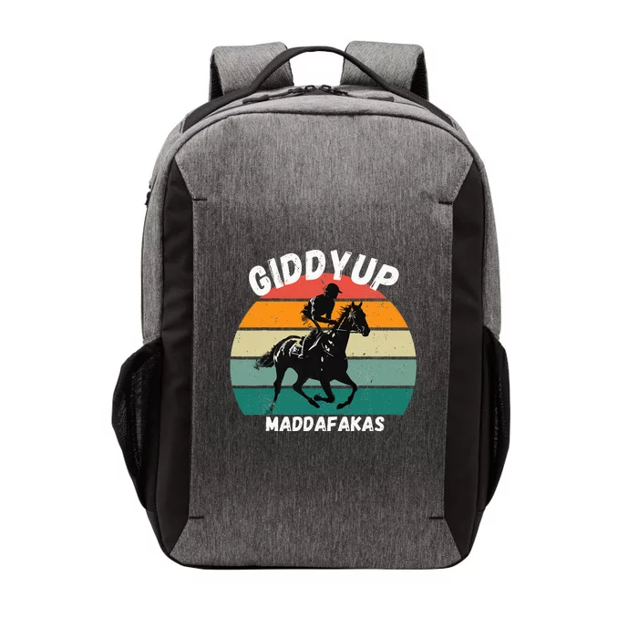 Derby Race Horse Funny Design Giddy Up Madafakas Vector Backpack