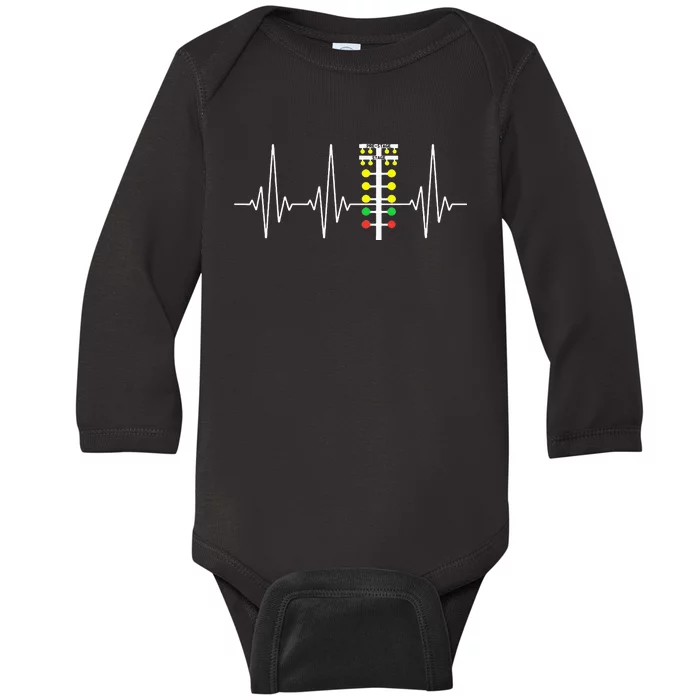 Drag Racer Heartbeat Drag Racing Race Track Light Tree Baby Long Sleeve Bodysuit