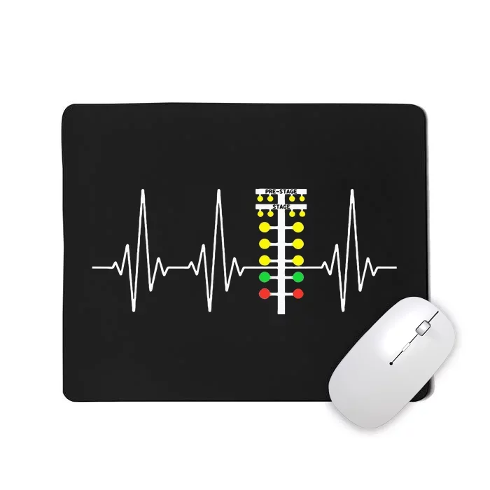 Drag Racer Heartbeat Drag Racing Race Track Light Tree Mousepad