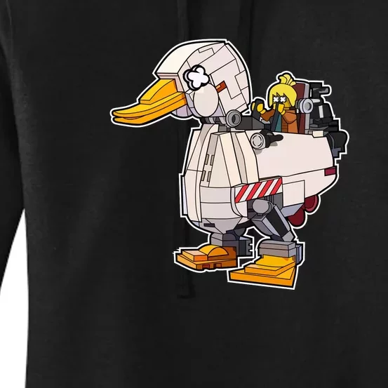 Duck Robot Illustration Women's Pullover Hoodie