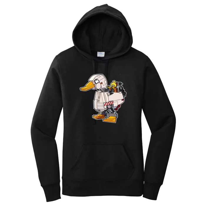 Duck Robot Illustration Women's Pullover Hoodie