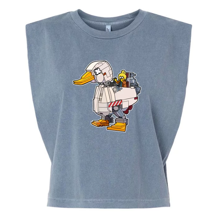 Duck Robot Illustration Garment-Dyed Women's Muscle Tee