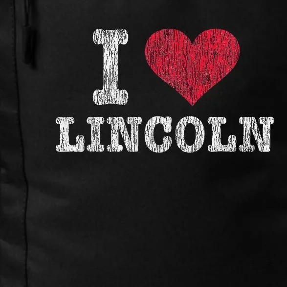 Distressed Retro I Love Lincoln Souvenir Daily Commute Backpack