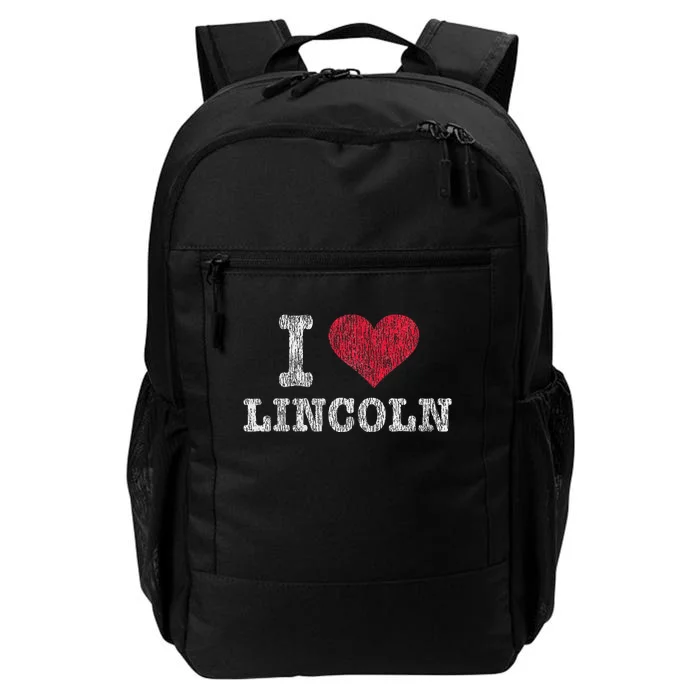 Distressed Retro I Love Lincoln Souvenir Daily Commute Backpack