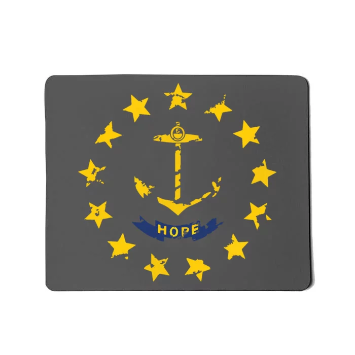 Distress Rhode Island State Flag Vintage Retro Mousepad