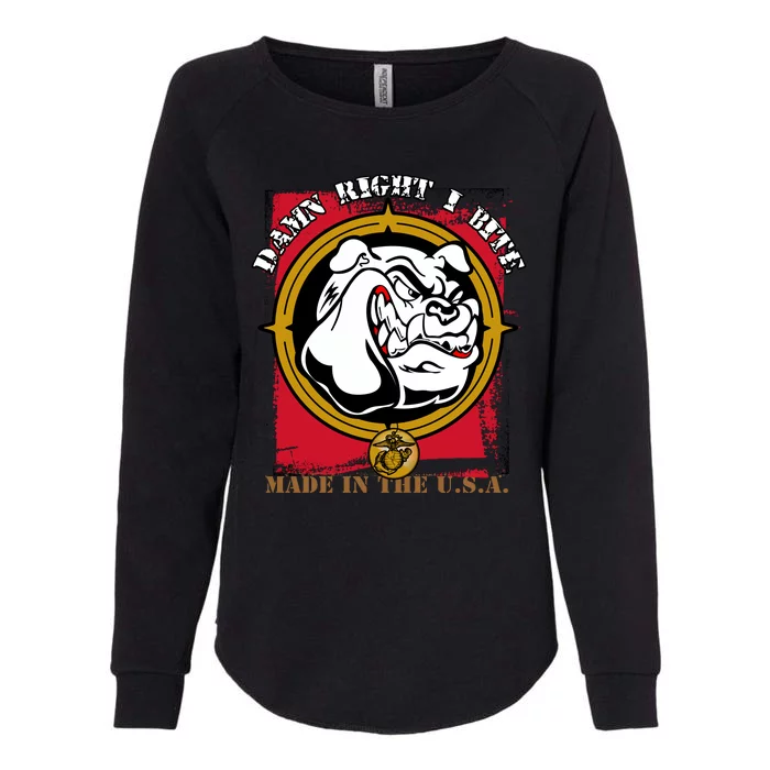 Damn Right I Bite Funny Dog Womens California Wash Sweatshirt