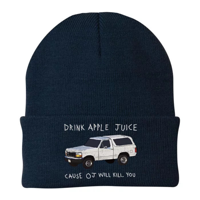 Drink Apple Juice Cause OJ Will Kill You Knit Cap Winter Beanie