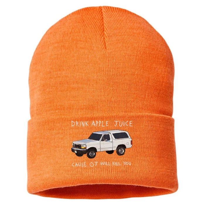 Drink Apple Juice Cause OJ Will Kill You Sustainable Knit Beanie
