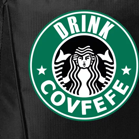 Drink Covfefe Funny Parody Logo City Backpack