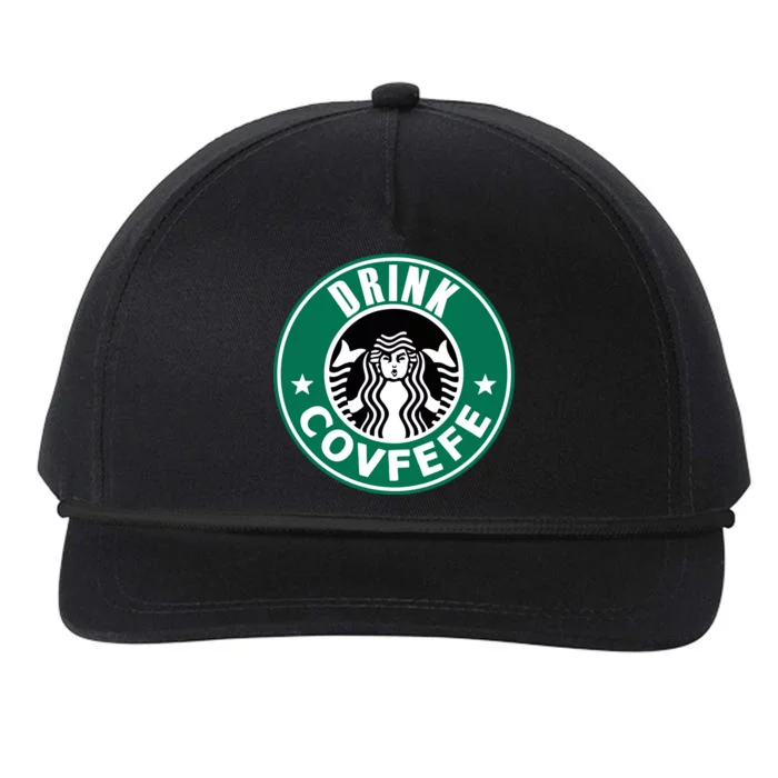 Drink Covfefe Funny Parody Logo Snapback Five-Panel Rope Hat