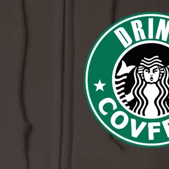 Drink Covfefe Funny Parody Logo Full Zip Hoodie