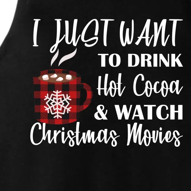 Drink Hot Cocoa And Watch Christmas Movies Ladies Tri-Blend Wicking Tank