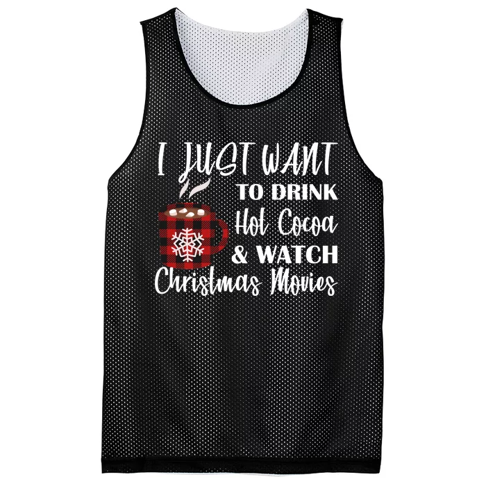 Drink Hot Cocoa And Watch Christmas Movies Mesh Reversible Basketball Jersey Tank