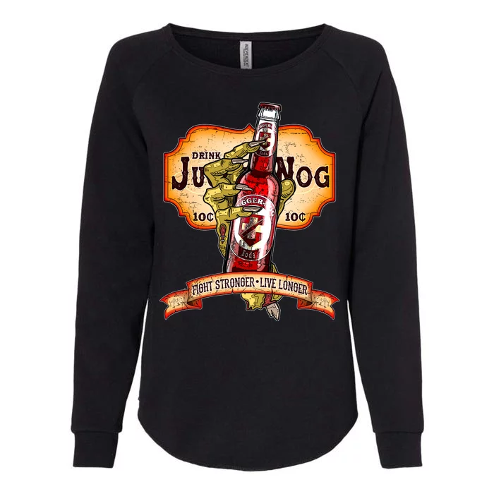 Drink JuggerNog Soda Zombies Womens California Wash Sweatshirt