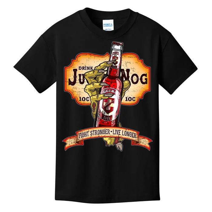 Drink JuggerNog Soda Zombies Kids T-Shirt