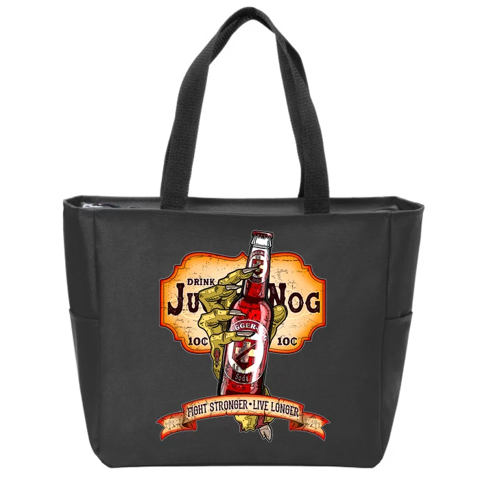 Drink JuggerNog Soda Zombies Zip Tote Bag