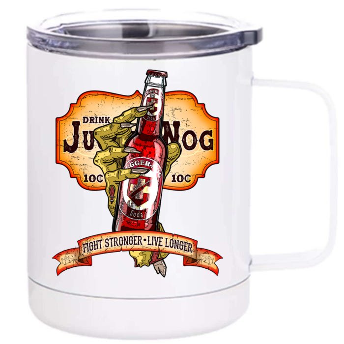 Drink JuggerNog Soda Zombies Front & Back 12oz Stainless Steel Tumbler Cup