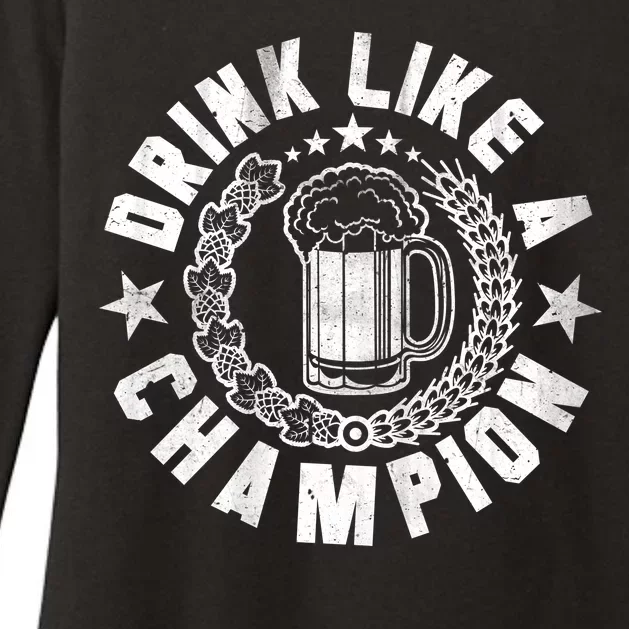 Drink Like a Champion Emblem Womens CVC Long Sleeve Shirt