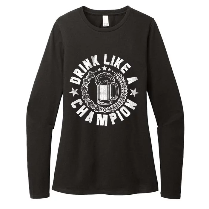 Drink Like a Champion Emblem Womens CVC Long Sleeve Shirt