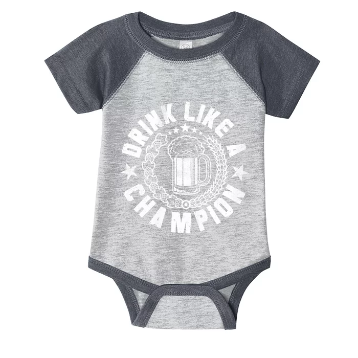 Drink Like a Champion Emblem Infant Baby Jersey Bodysuit