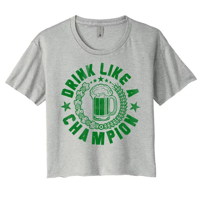 Drink Like a Champion Emblem Women's Crop Top Tee