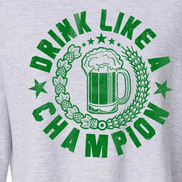 Drink Like a Champion Emblem Cropped Pullover Crew