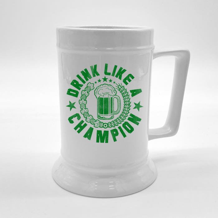 Drink Like a Champion Emblem Front & Back Beer Stein