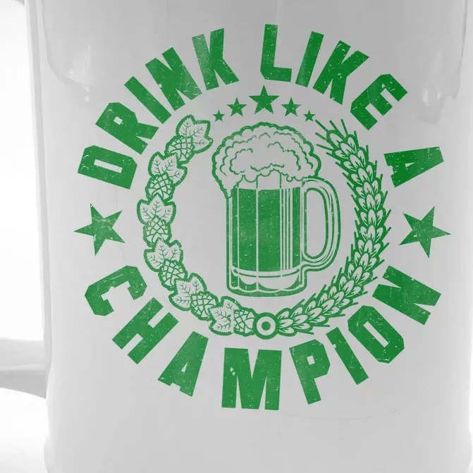 Drink Like a Champion Emblem Front & Back Beer Stein