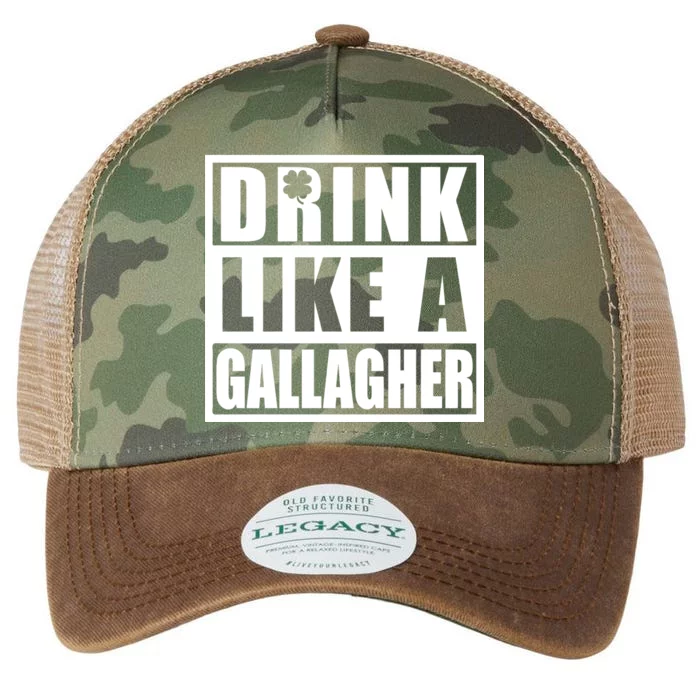 Drink Like A Gallagher Funny St. Patrick's Day Irish Clover Legacy Tie Dye Trucker Hat