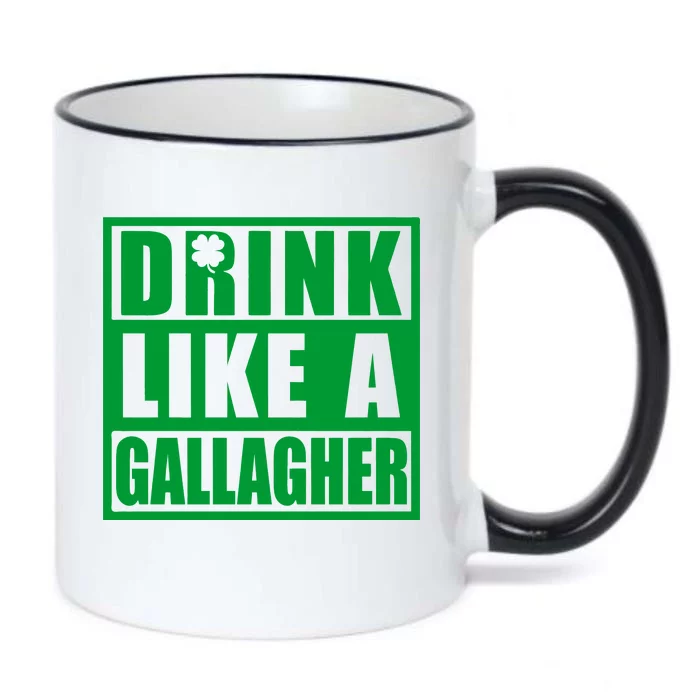 Drink Like A Gallagher Funny St. Patrick's Day Irish Clover Black Color Changing Mug