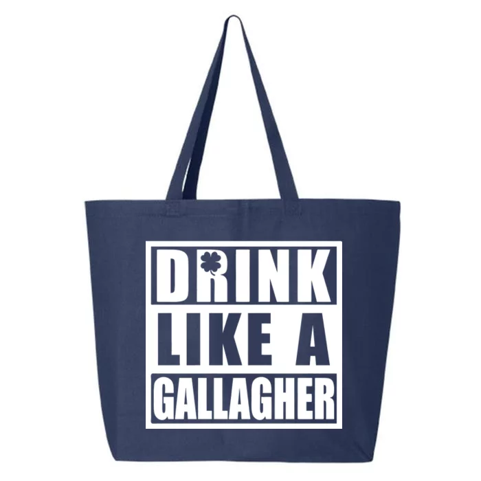 Drink Like A Gallagher Funny St. Patrick's Day Irish Clover 25L Jumbo Tote