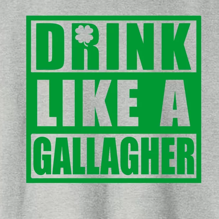 Drink Like A Gallagher Funny St. Patrick's Day Irish Clover Women's Crop Top Tee