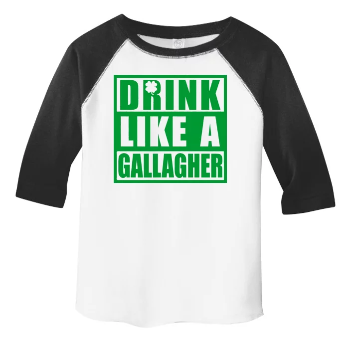 Drink Like A Gallagher Funny St. Patrick's Day Irish Clover Toddler Fine Jersey T-Shirt