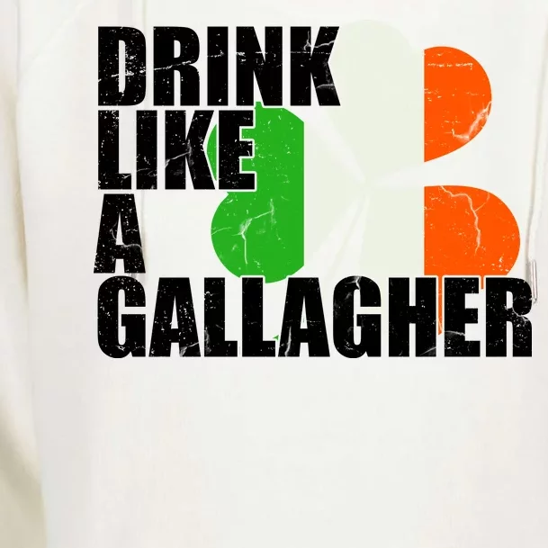 Drink Like A Gallagher Irish Clover Womens Funnel Neck Pullover Hood