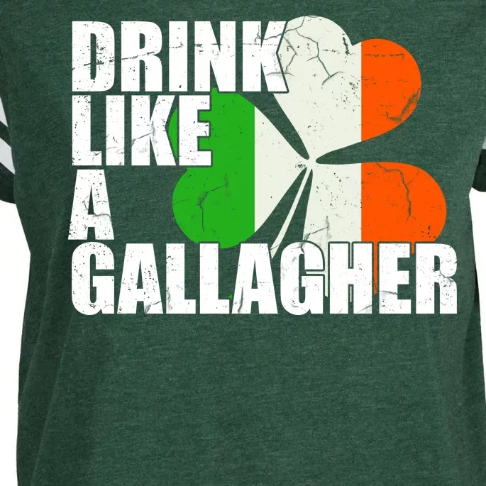 Drink Like A Gallagher Irish Clover Enza Ladies Jersey Football T-Shirt